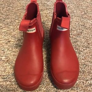 Hunter Chelsea Boots - Red